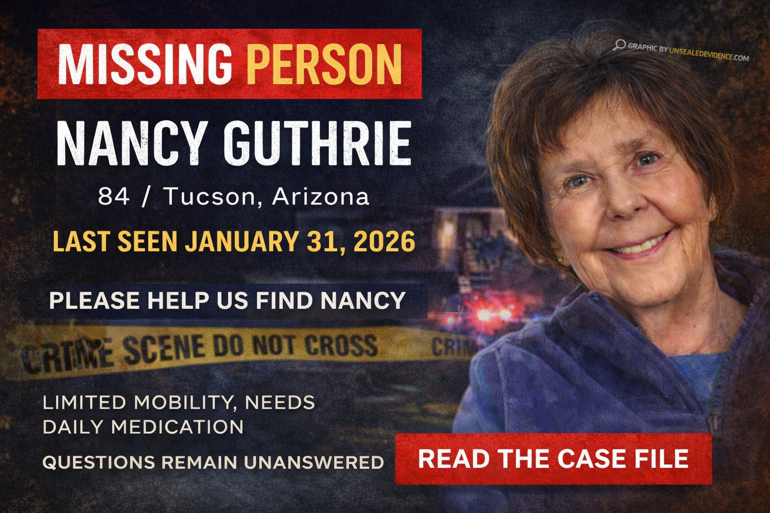 Case image for Vanished from the Foothills: The Disappearance of Nancy Guthrie