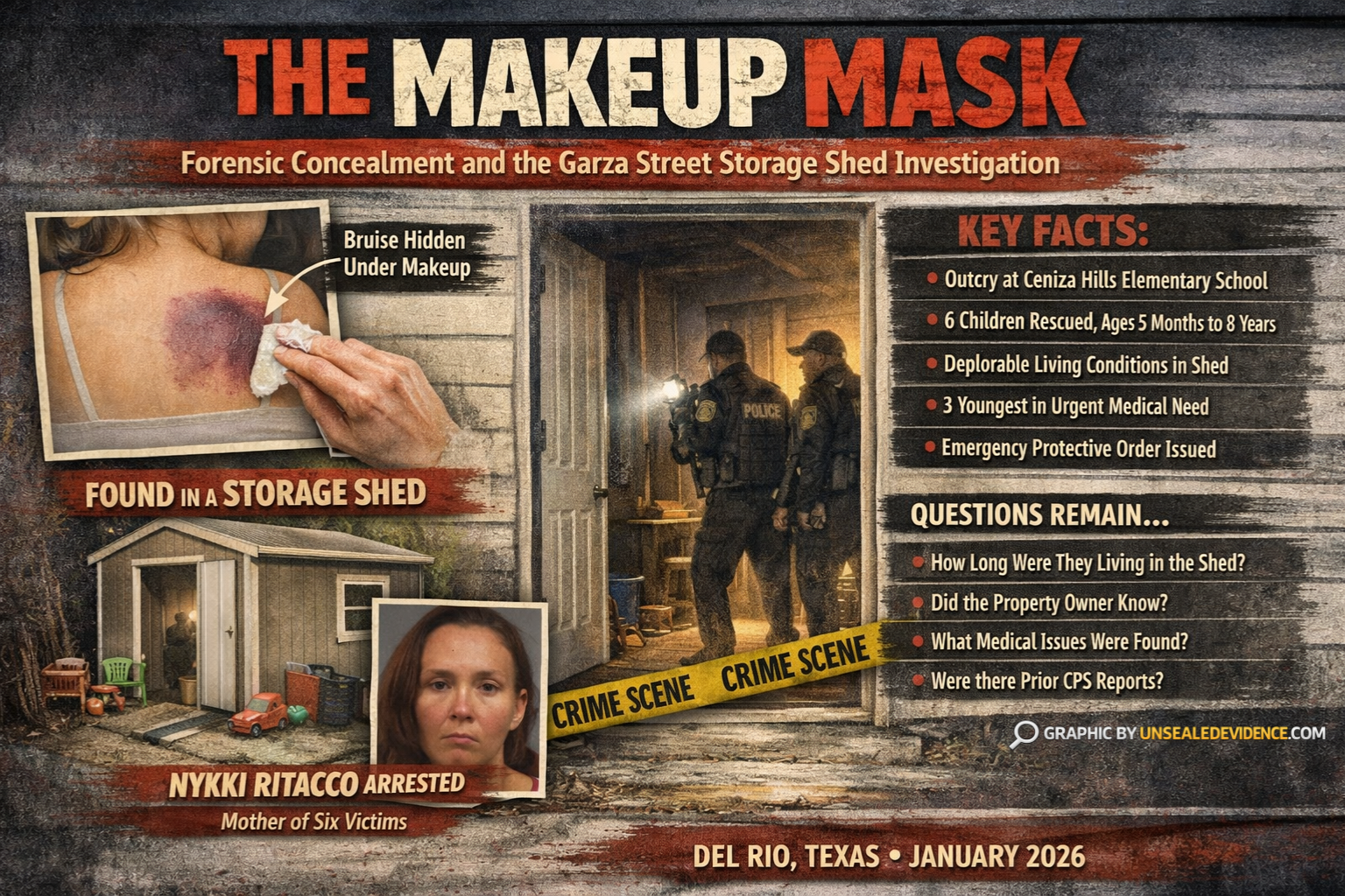Case image for The Makeup Mask: Forensic Concealment and the Garza Street Storage Shed Investigation